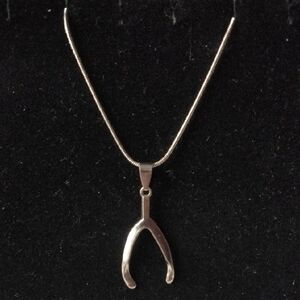 Vintage Wishbone Pendant Necklace